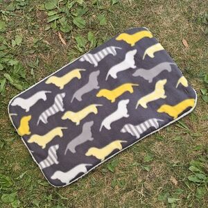 NEW! Dachshund Dogs Gray Pet Mat - Small - 3 Layers Fleece Sherpa | Dog Cat Baby
